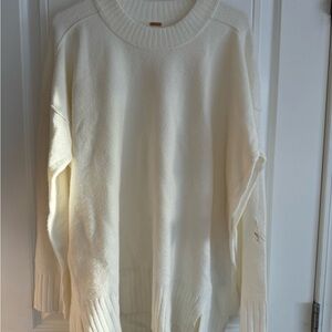 Free People Cream Crew Neck Sweater